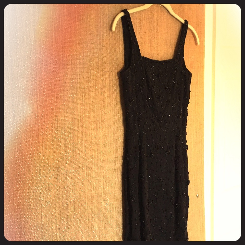 Vintage LBD, French, hand beaded